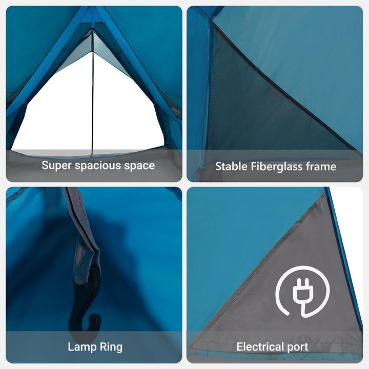 Produktbild VidaXL Familienzelt A-Frame 7-Personen Blau Wasserdicht (7 Personen)
