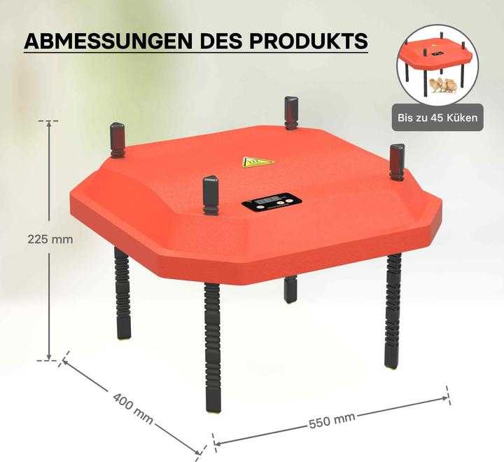 Immagine prodotto Fudajo 40x55cm Piastra di riscaldamento per l'allevamento dei pulcini 50W con termostato per 40-45 pulcini (50 W)