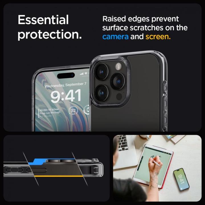 Immagine prodotto Spigen Custodia Ultra Hybrid per iPhone 15 Pro - grigio trasparente (Apple iPhone 15 Pro)