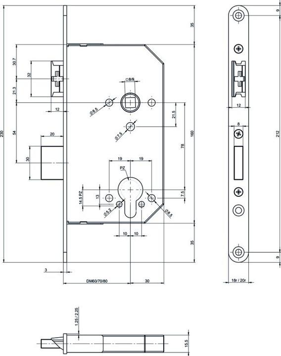 Produktbild Assa Abloy Sicherheits-Einsteckschloss Casa Beta 30100 (Einsteckschloss)