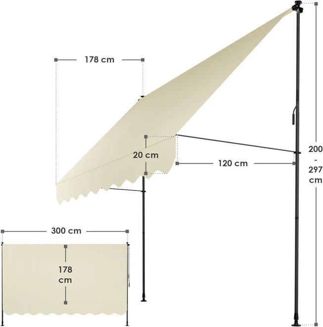 Produktbild Juskys Klemmmarkise Kapstadt (3 m)