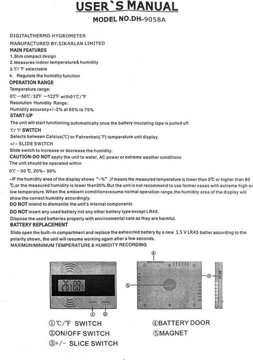 Produktbild adorini Hygro- and Thermometer digital, calibratable