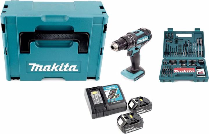 Actual product image Makita DHP 482 RTJ - 18 V Li-Ion cordless impact drill in Makpac + 2 x 5.0 Ah battery + charger + (Rechargeable battery operated)