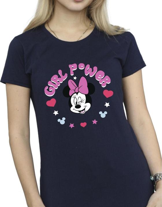 Actual product image Disney Womens/Ladies Minnie Mouse Girl Power Cotton T-Shirt (XL)