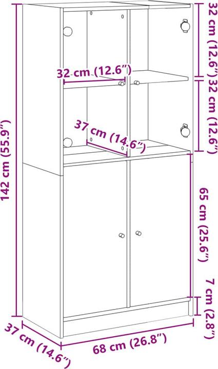 Produktbild VidaXL Harburg (Schwaben) (68 x 37 x 142 cm)