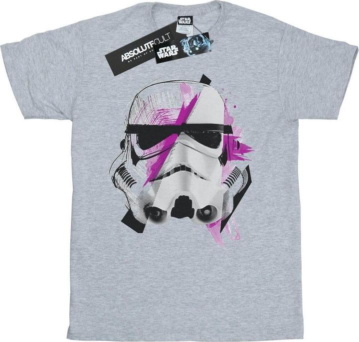 Actual product image Star Wars Girls Stormtrooper Command Sketch Cotton T-Shirt (140, 146)