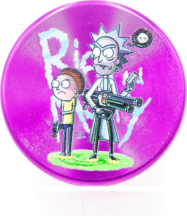 Actual product image BestV Rick and Morty Aluminium Grinder Purple 2 Parts 50mm