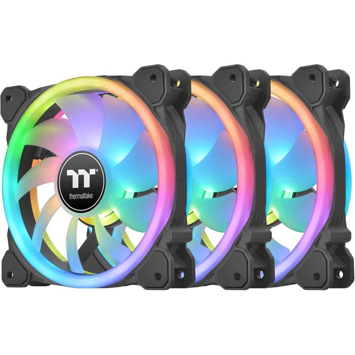 Actual product image Thermaltake SWAFAN 14 RGB computer case fan 14 cm Black 3 piece(s) (140 mm, 3 x)