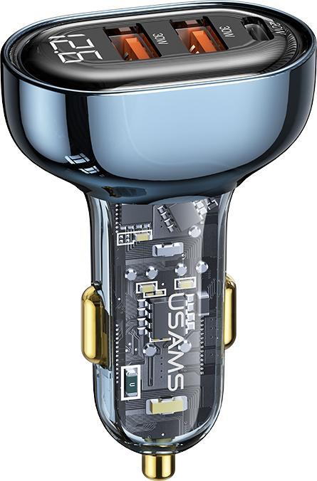 Produktbild Usams Ład. sam. 2xUSB+1xUSB-C 80W Fast Charge niebieski/blue CC159CC02 (US-CC159)