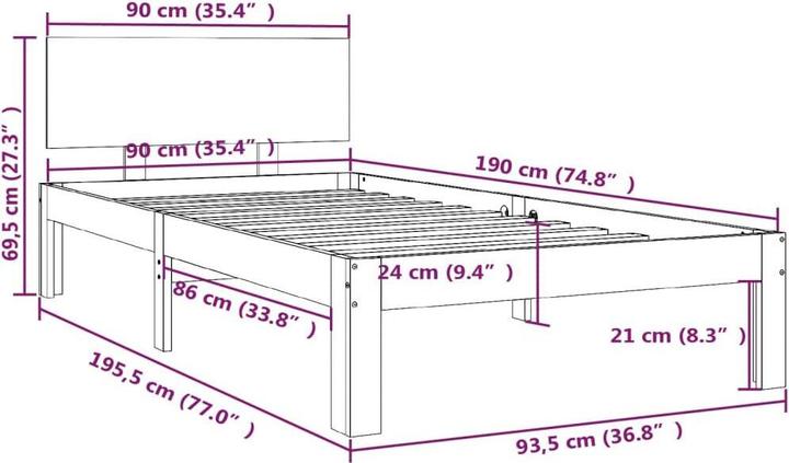 Actual product image VidaXL Primula (90 x 190 cm)