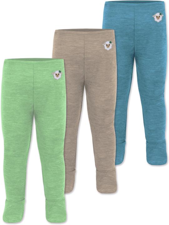 Image du produit Normani Lot de 3 slips bébé mérinos avec pieds - 9543 (74)