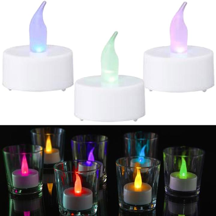 Actual product image Cepewa Flickering LED tea light with colour change, 2 pieces, incl. 6h timer, Ø 4cm (2 x)