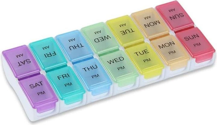 Produktbild Cbx Tablettenbox, Pillenbox 7 Tage - Morgen und Abend Rainbow