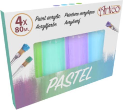 Produktbild Artico - Set Pastell-Acrylfarben in Tuben 80 ml 4 Farben (2er-Set) (Mehrfarbig, 80 ml)