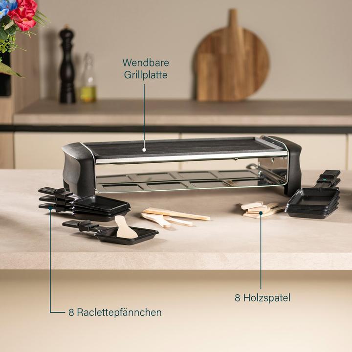 Actual product image Princess Raclette and Teppanyaki Grill, for 8 persons, 1200 Watt, 162840