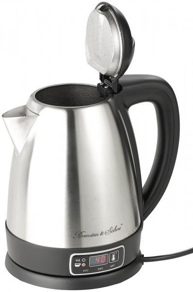 Produktbild Rosenstein & Söhne Edelstahl-Wasserkocher mit Temperatur-Wahl (1.80 l)