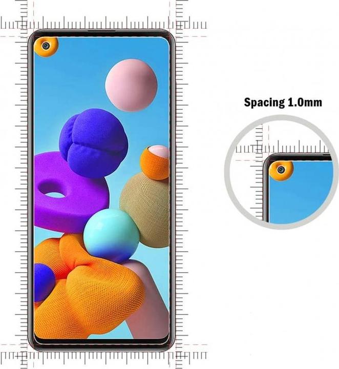 Produktbild Screenguard Samsung Galaxy A21s Panzerglas Schutzfolie Case Friendly Design (1 Stück, Samsung Galaxy A21s)