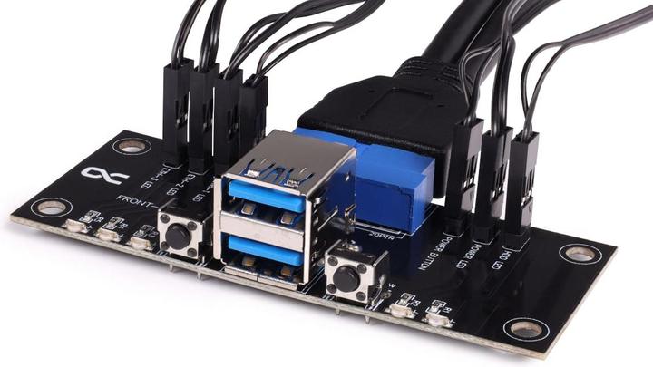 Image du produit Alphacool ES Panneau d'E/S avant avec USB 3.0 et jeu de câbles pour les boîtiers de serveurs