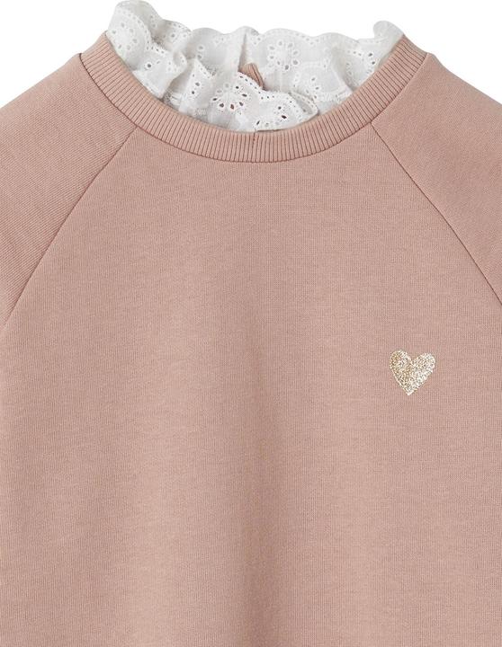 Image du produit Vertbaudet Robe sweat fille avec broderie ajourée sur le col (86)
