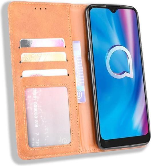 Produktbild MU Classic Retro Leder Bookcover Series (Alcatel 1S (2020), Alcatel 3X (2020))