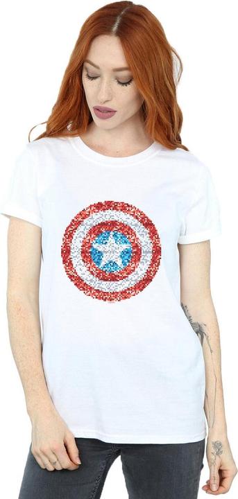 Image du produit - T-shirt CAPTAIN AMERICA PIXELATED SHIELD - Femme (XXL)