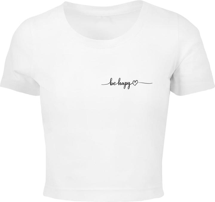Merchcode Ladies Be Happy Cropped Tee - 118937 (S)