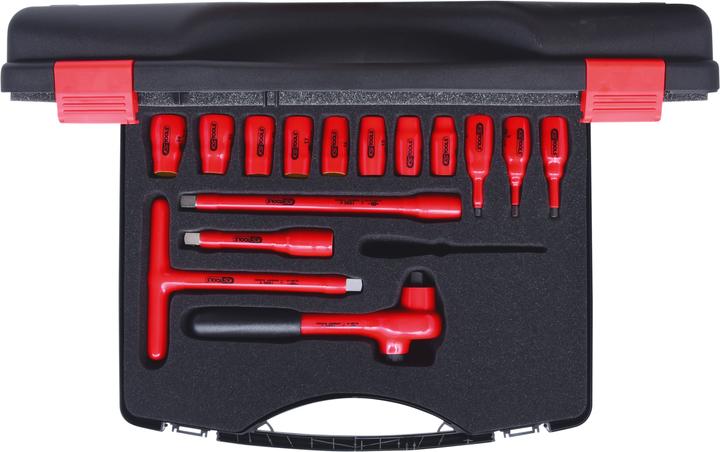 Produktbild KS Tools 1/2 Zoll Steckschlüssel-Satz mit isolierten Werkzeugen, 15-tlg (1/2")