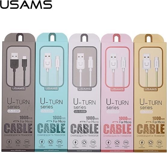 Immagine prodotto Usams Cavo U-Turn microUSB 1m bianco 2A MICUSBXD02 US-SJ098 (1 m, USB 2.0)