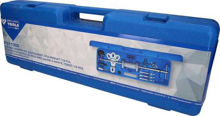 Actual product image Brilliant Tools Wheel hub puller with slide hammer, forged, 14 pcs.