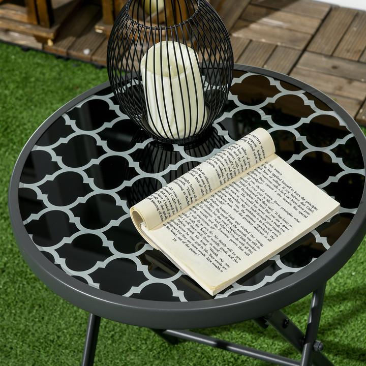 Actual product image Outsunny Round side table with folding function