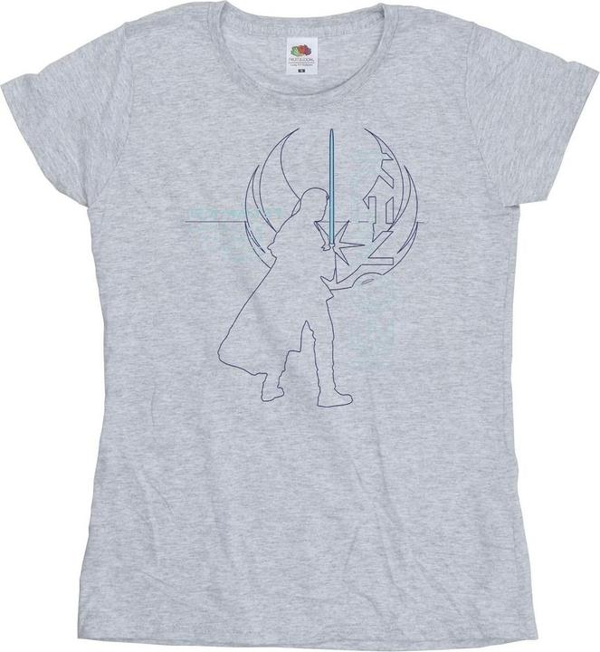 Actual product image Star Wars Womens/Ladies Obi-Wan Kenobi Jedi Master Balance Cotton T-Shirt (L)