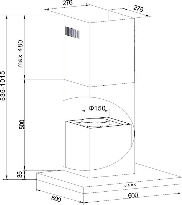 Actual product image Amica KH 17801-1 E T-Line (Wall hood)
