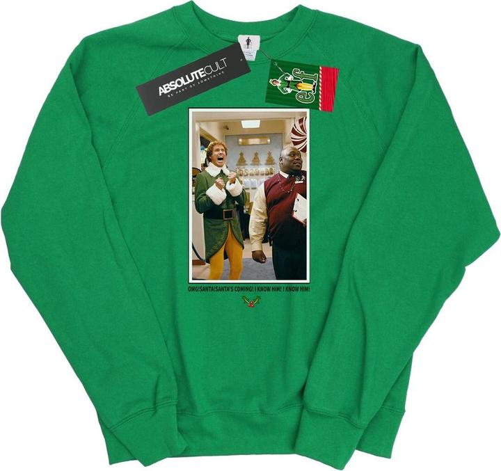 Actual product image Elf Womens/Ladies OMG Santa Photo Sweatshirt (XXL)