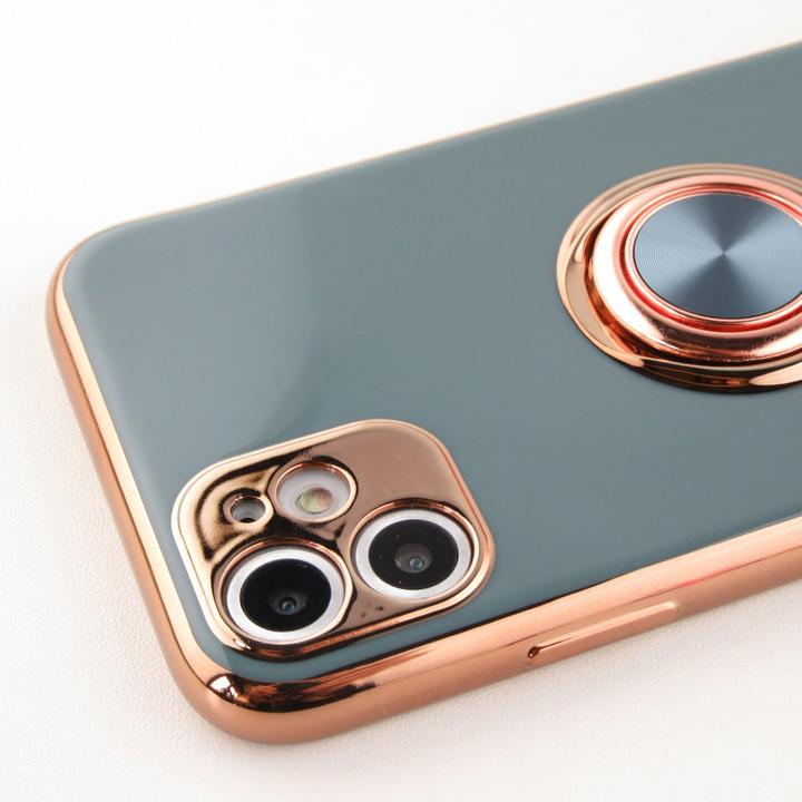 Immagine prodotto PhoneLook Coperchio in gomma bronzo con anello grigio verde (Apple iPhone X, Apple iPhone XS)