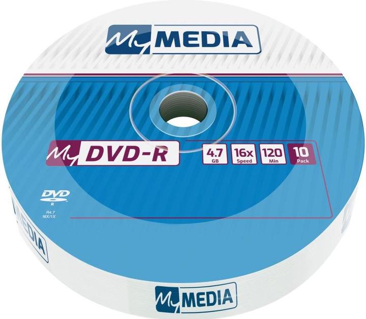 Produktbild MyMedia 1x10 DVD-R 4,7GB 16x Speed matt silver Wrap (10 x)