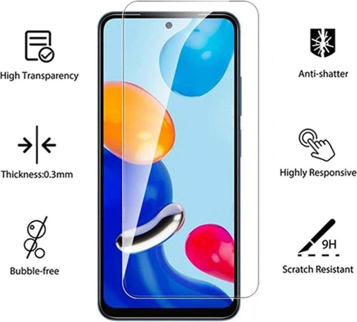 Actual product image Screenguard Xiaomi Redmi Note 11S bulletproof glass protective film Case Friendly Design (1 Piece, Xiaomi Redmi Note 11S)