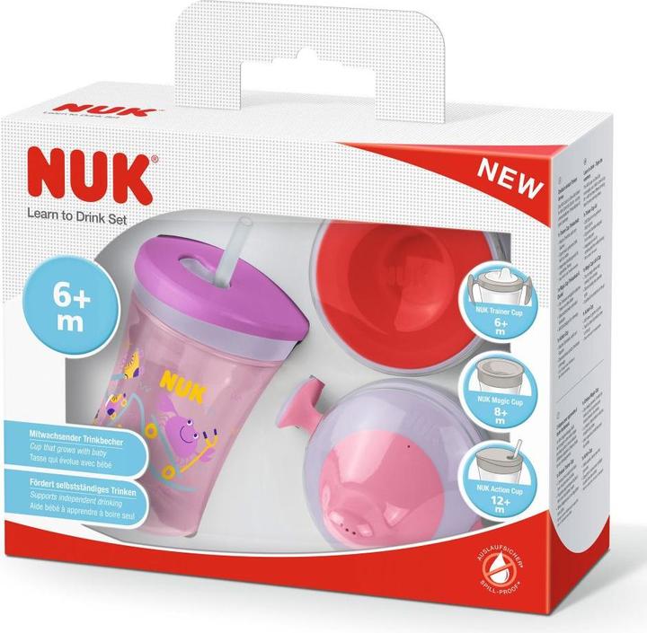 Produktbild NUK Trinklernset mit unterschiedlichen Trinkaufsätzen
