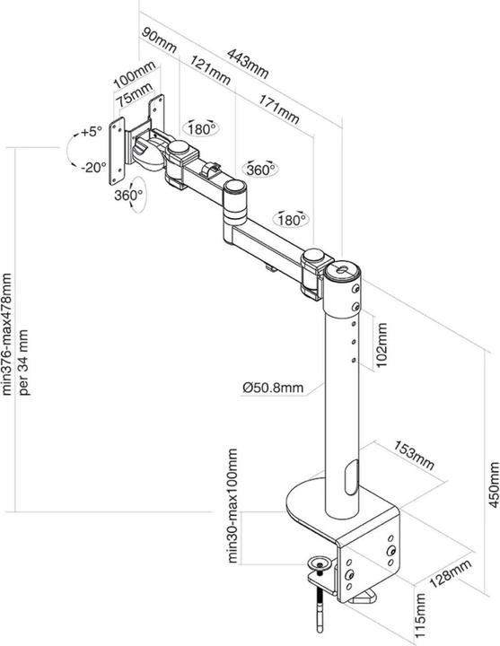 Actual product image Neomounts FPMA-D960BLACKPLUS (Table, 49")