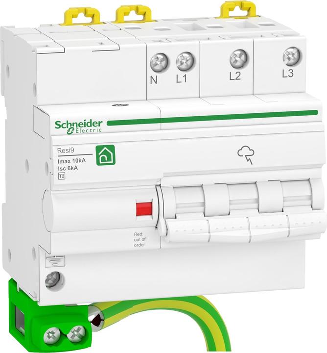 Immagine prodotto Schneider Electric R9L16710 Resi9 3P+N Tipo 2 Imax 10kA Sezionatore. Scaricatore di sovratensione
