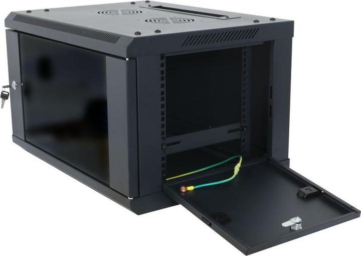 Image du produit Allnet 19 Coffret mural 15U L600 / P600mm 1 partie *noir* Série SMA (10.86 HE, Rack 19 pouces)