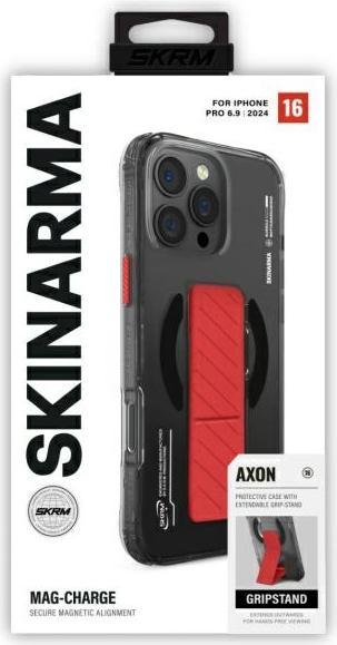 Actual product image Skinarma case Axon iPhone 16 Pro Max 6.9" Magnetic Charging + Grip Stand black (Apple iPhone 16 Pro Max)