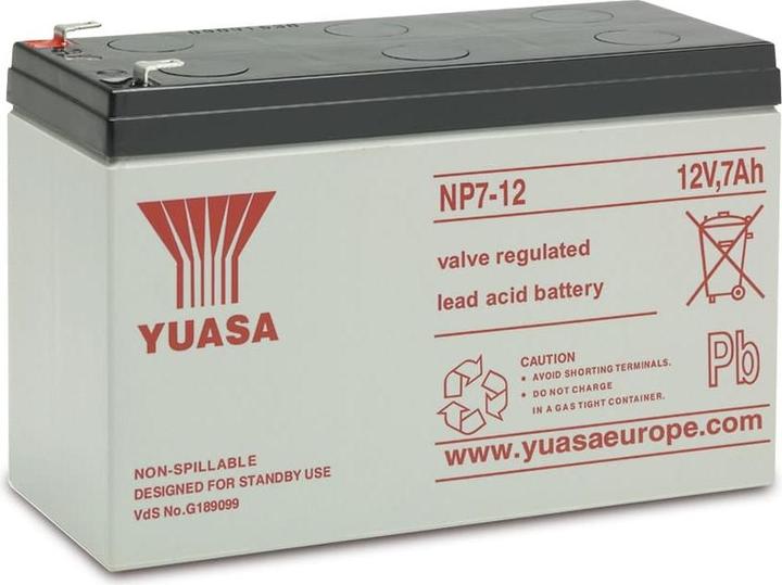Yuasa Lead accumulator NP7-12, 12 V-/7 Ah (12 V, 7 Ah)