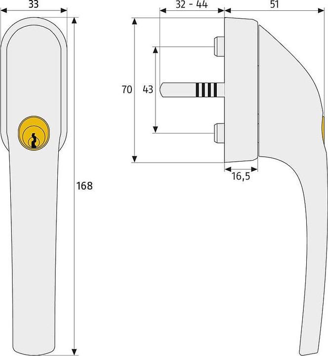 Produktbild Abus FG300 S AL0125 (Türgriff)