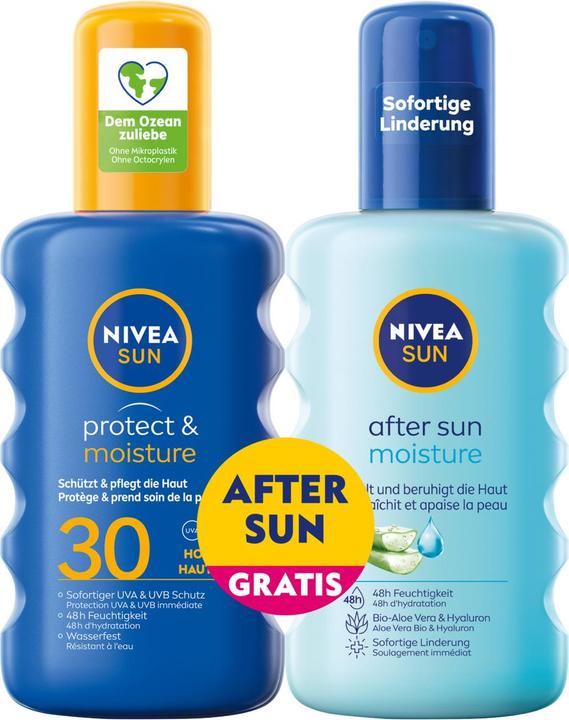 NIVEA Mixpack P&M Spray LSF30 400ml After Sun Spray (Sonnenspray, SPF 30, 816 ml, 460 g)