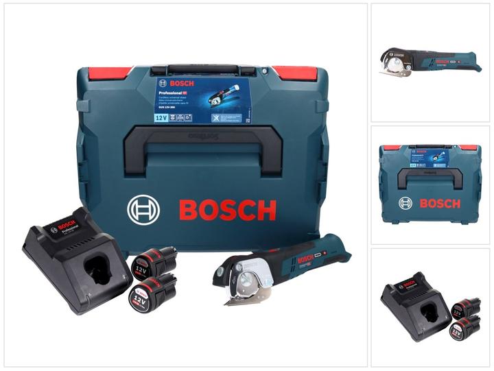 Bosch Professional Bosch GUS 12V-300 Professional Akku Universalschere 12 V + 2x Akku 3,0 Ah + Ladegerät + L-Boxx