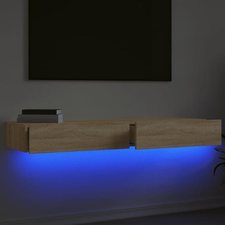 Immagine prodotto VidaXL TV Schrank mit LED-Leuchten Fernsehschrank Lowboard 2 Stk. Sonoma-Eiche