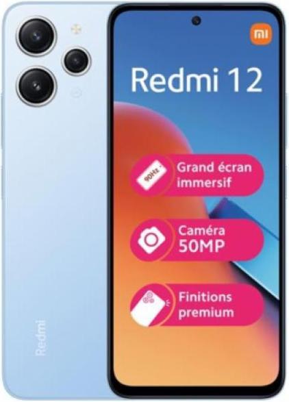 Image du produit Xiaomi Redmi 12 5G (128 Go, Bleu ciel, 6.79", Double SIM hybride, 50 Mpx, 5G)