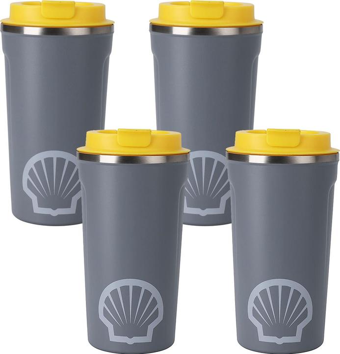 Actual product image Rainx Set of 4 drinking cups with insulating function, plastic lid, stainless steel, 500 ml (0.50 l)