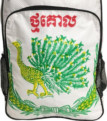 Actual product image Bekos Upcycling - Daypack from recycled lining bags Peacock