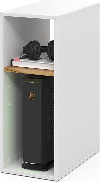 Actual product image Vichy PC-Schrank Tomy, Weiss/Goldkraft Eiche, 28.5 x 50 cm mit 2 offenen Fächern